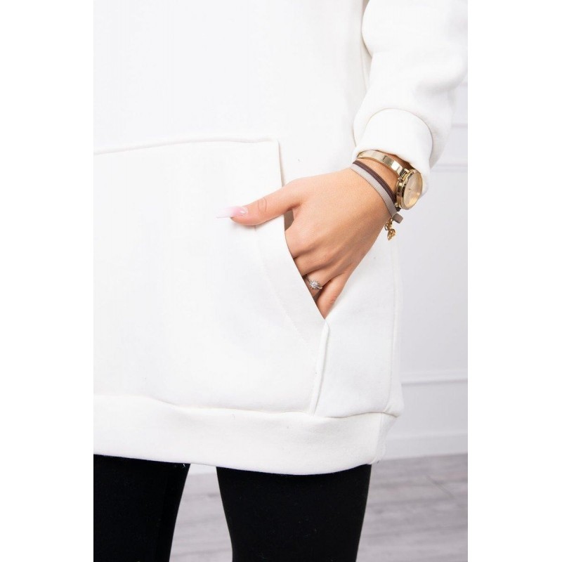 Mikina s kapucňou pre dámy 9147 - ecru