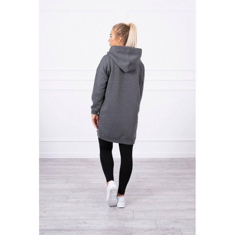 Mikina s kapucňou pre dámy 9147 - grafitová