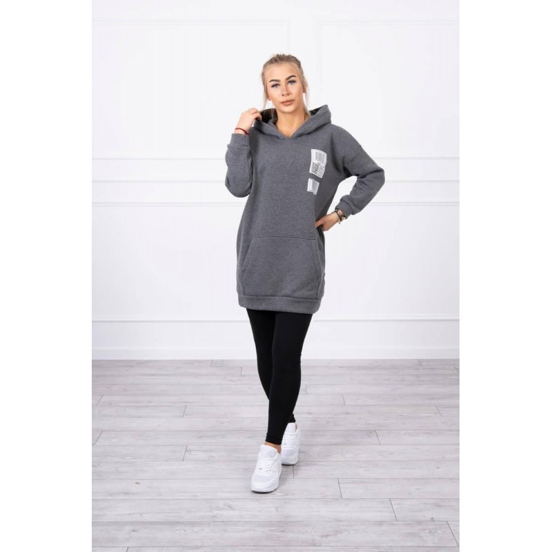 Mikina s kapucňou pre dámy 9147 - grafitová