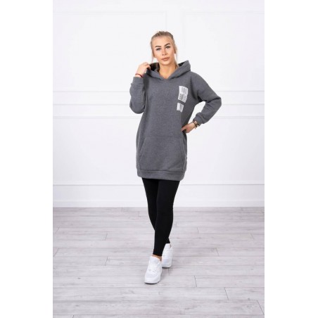 Mikina s kapucňou pre dámy 9147 - grafitová