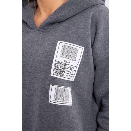 Mikina s kapucňou pre dámy 9147 - grafitová