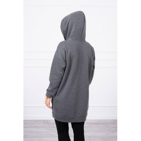Mikina s kapucňou pre dámy 9147 - grafitová