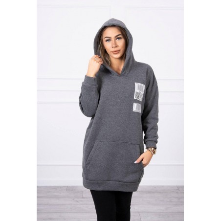 Mikina s kapucňou pre dámy 9147 - grafitová