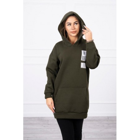 Mikina s kapucňou pre dámy 9147 - kaki
