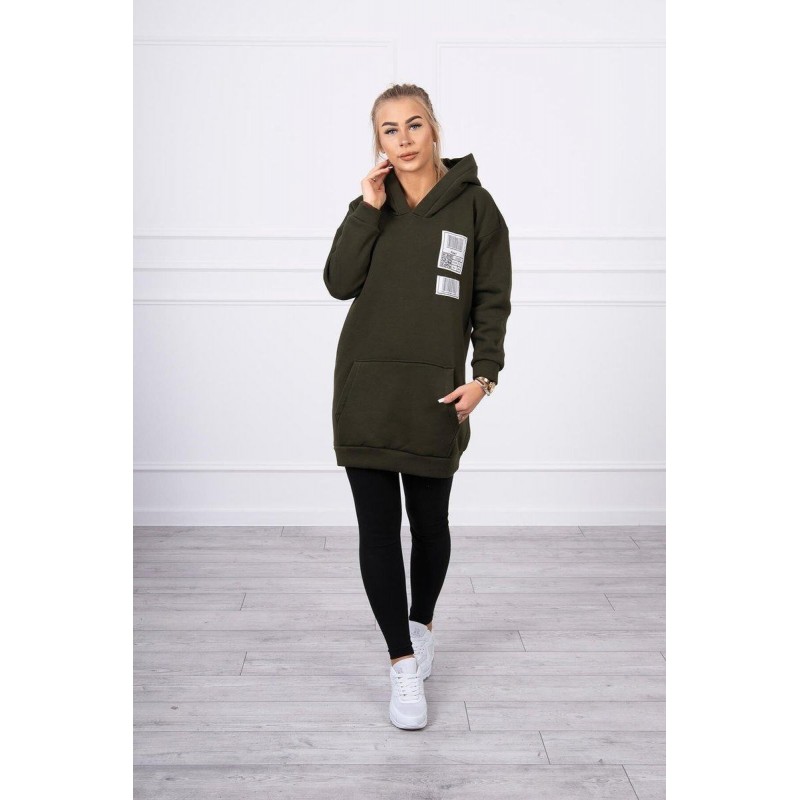 Mikina s kapucňou pre dámy 9147 - kaki