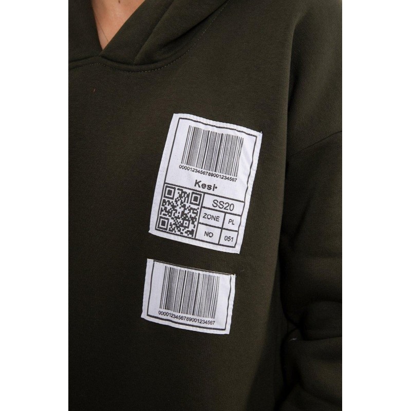 Mikina s kapucňou pre dámy 9147 - kaki