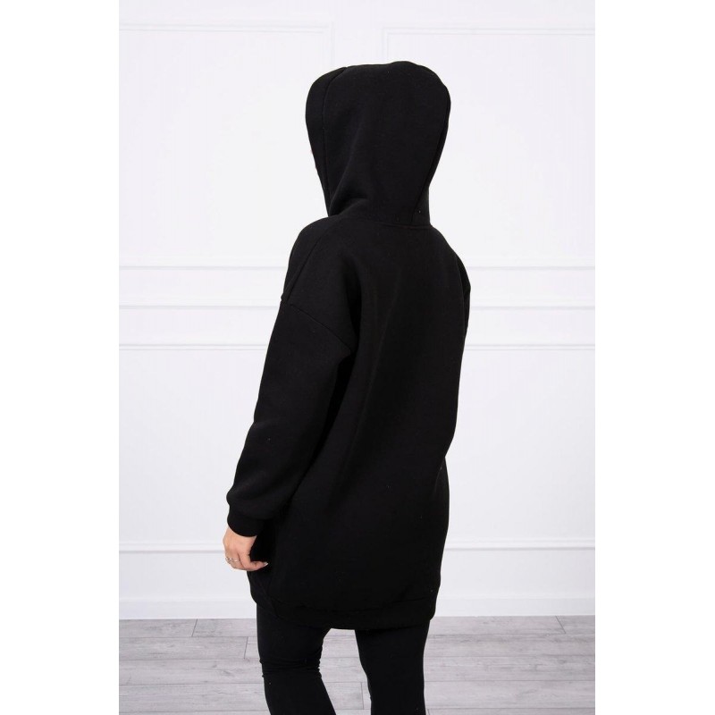 Mikina s kapucňou pre dámy 9147 - čierna