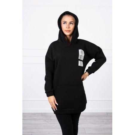 Mikina s kapucňou pre dámy 9147 - čierna