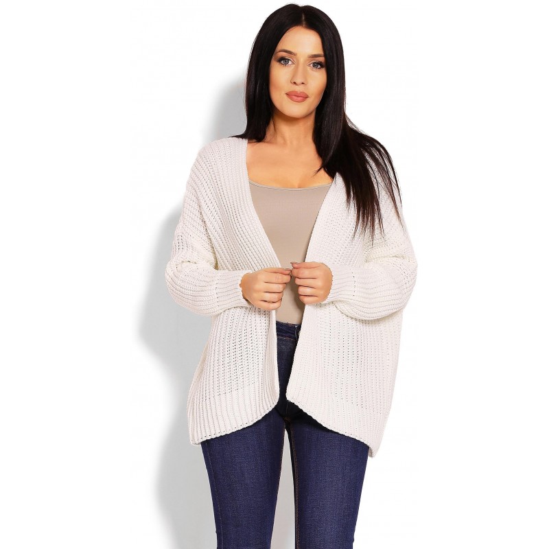Hrubý dámsky kardigán 70010 - krémový