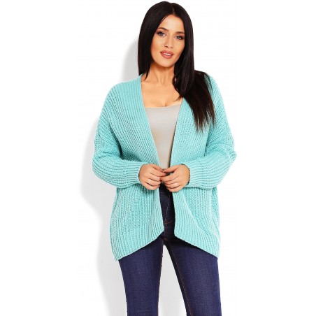 Hrubý dámsky kardigán 70010 - mätový