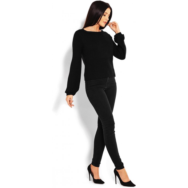 Dámsky čierny sveter 40010