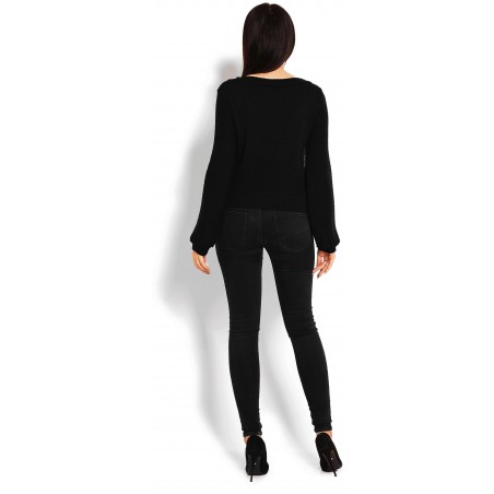 Dámsky čierny sveter 40010