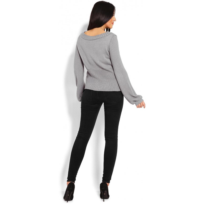 Dámsky sivý sveter 40010