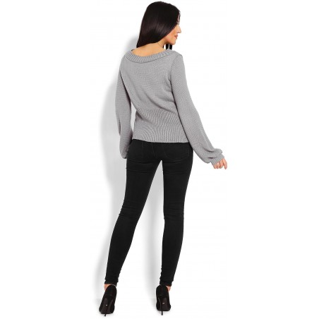 Dámsky sivý sveter 40010