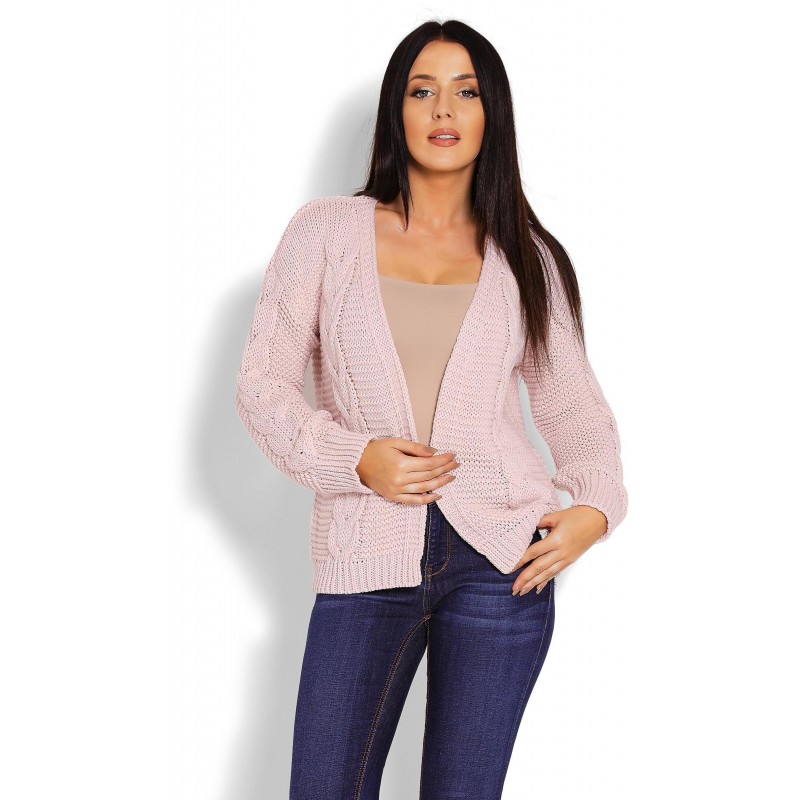 Krátky dámsky kardigán 70013 - ružový