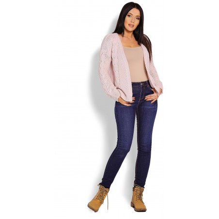 Krátky dámsky kardigán 70013 - ružový