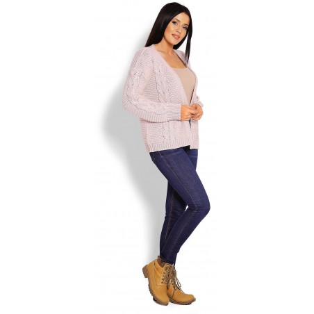 Krátky dámsky kardigán 70013 - ružový