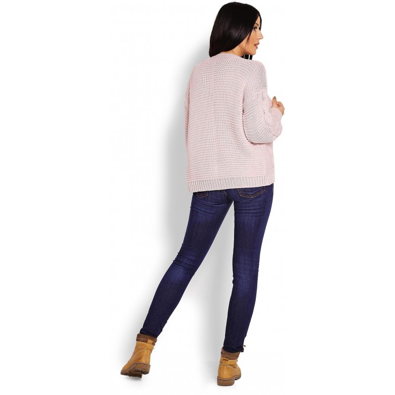 Krátky dámsky kardigán 70013 - ružový