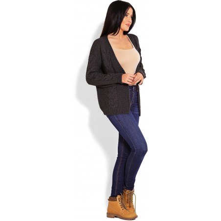 Krátky dámsky kardigán 70013 - grafitový