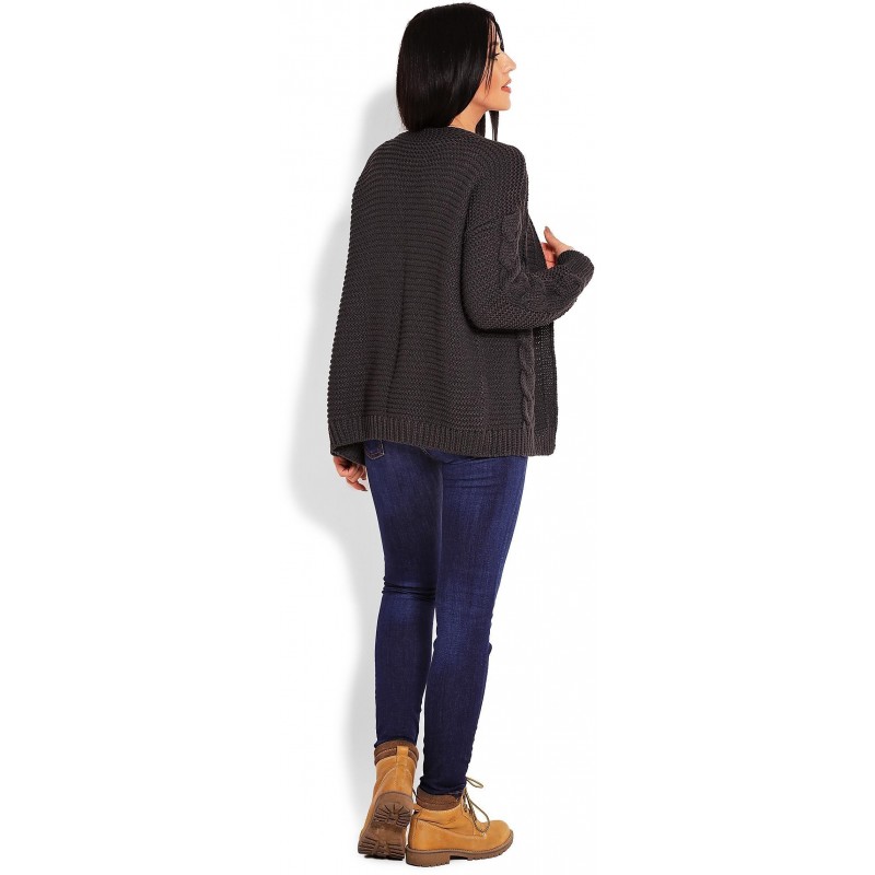 Krátky dámsky kardigán 70013 - grafitový