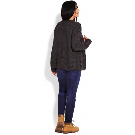 Krátky dámsky kardigán 70013 - grafitový