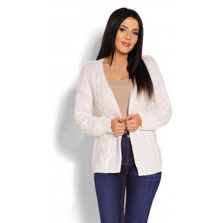 Krátky dámsky kardigán 70013 - krémový