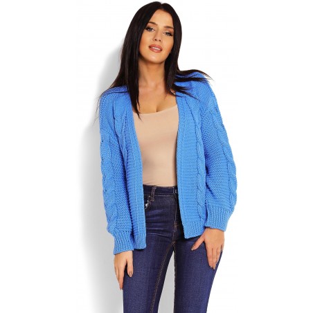 Krátky dámsky kardigán 70013 - modrý