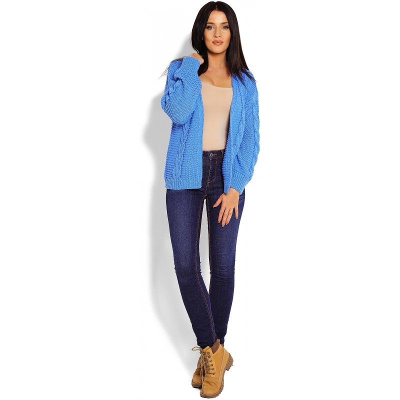 Krátky dámsky kardigán 70013 - modrý