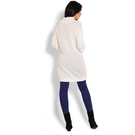 Dlhý krémový dámsky sveter 40009