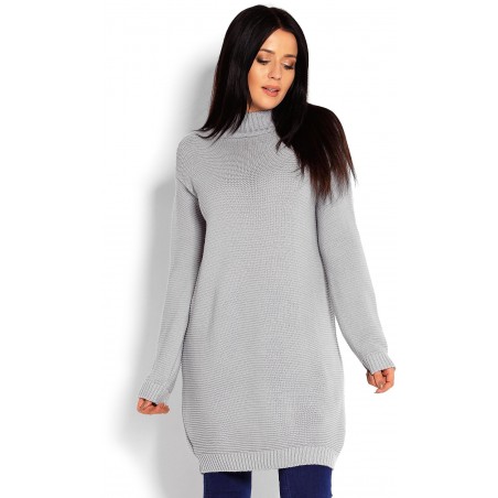 Dlhý sivý dámsky sveter 40009
