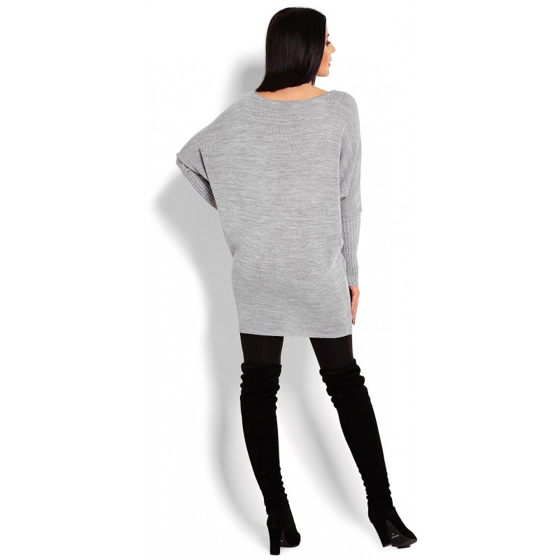 Dámsky tunikový sveter 40017 - sivý