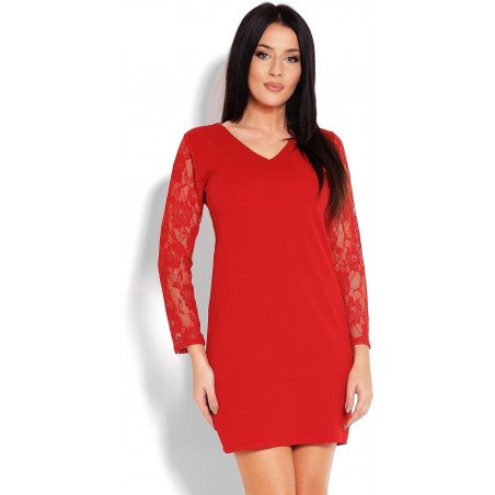Dámske červené krátke šaty 1457