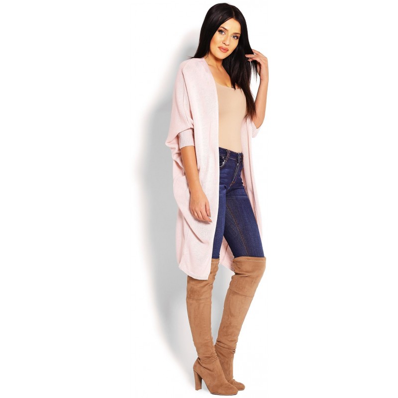 Pudrový kardigán pre dámy 40018