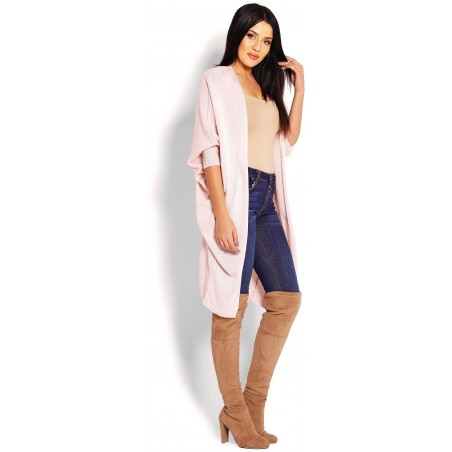 Pudrový kardigán pre dámy 40018