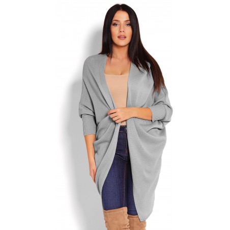Sivý kardigán pre dámy 40018