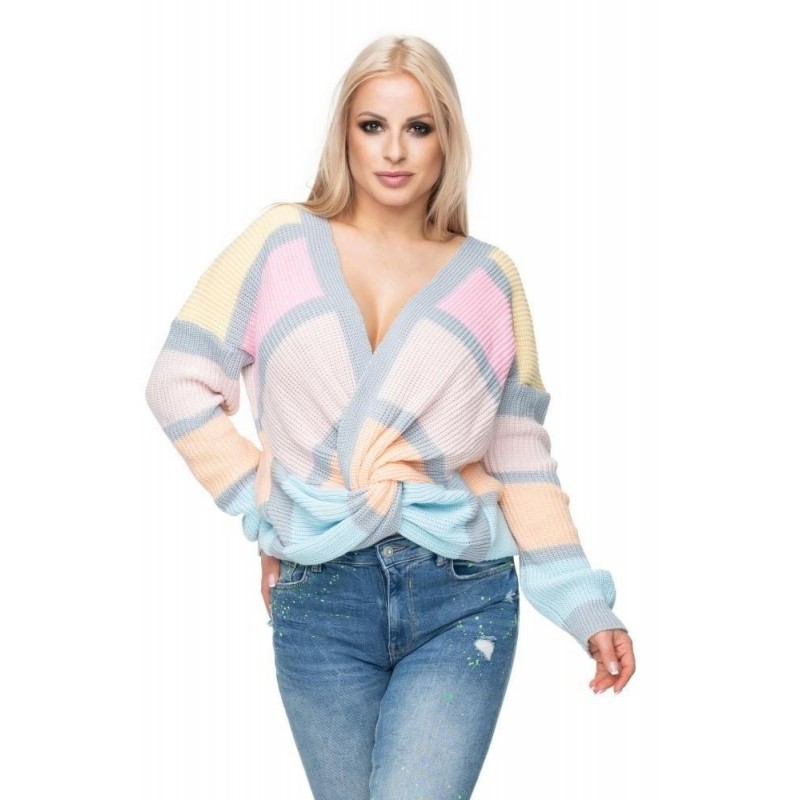 Dámsky sveter na dva spôsoby 40027 - pastelový