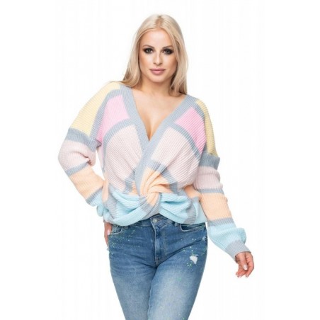 Dámsky sveter na dva spôsoby 40027 - pastelový