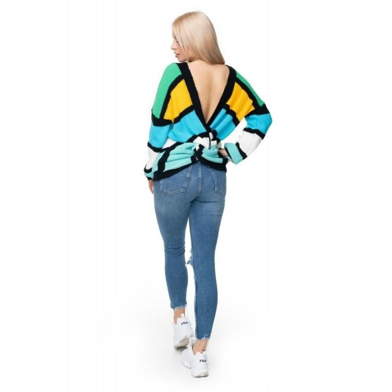 Dámsky sveter na dva spôsoby 40027 - zelený