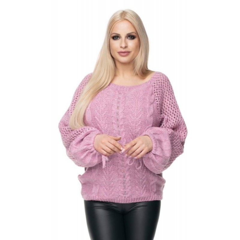 Mäkký dámsky sveter 30061 - fialový