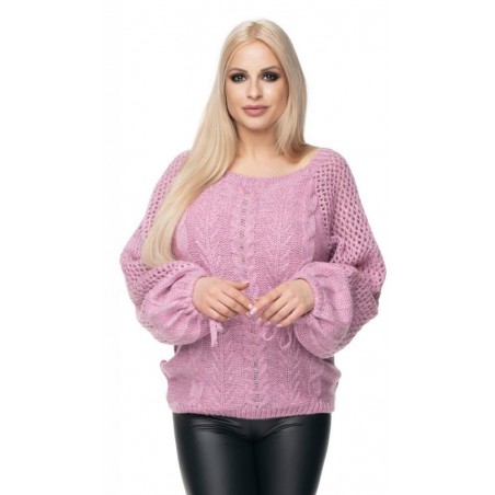 Mäkký dámsky sveter 30061 - fialový