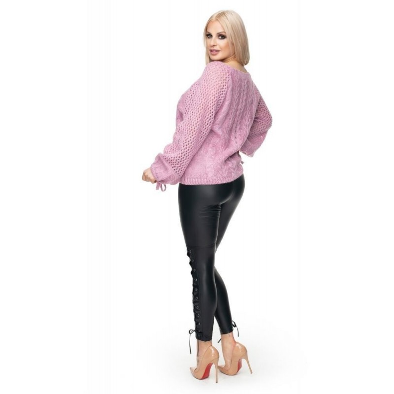 Mäkký dámsky sveter 30061 - fialový