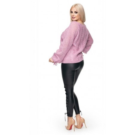 Mäkký dámsky sveter 30061 - fialový