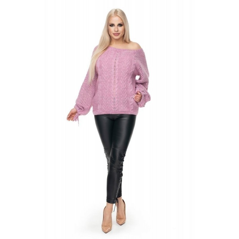Mäkký dámsky sveter 30061 - fialový