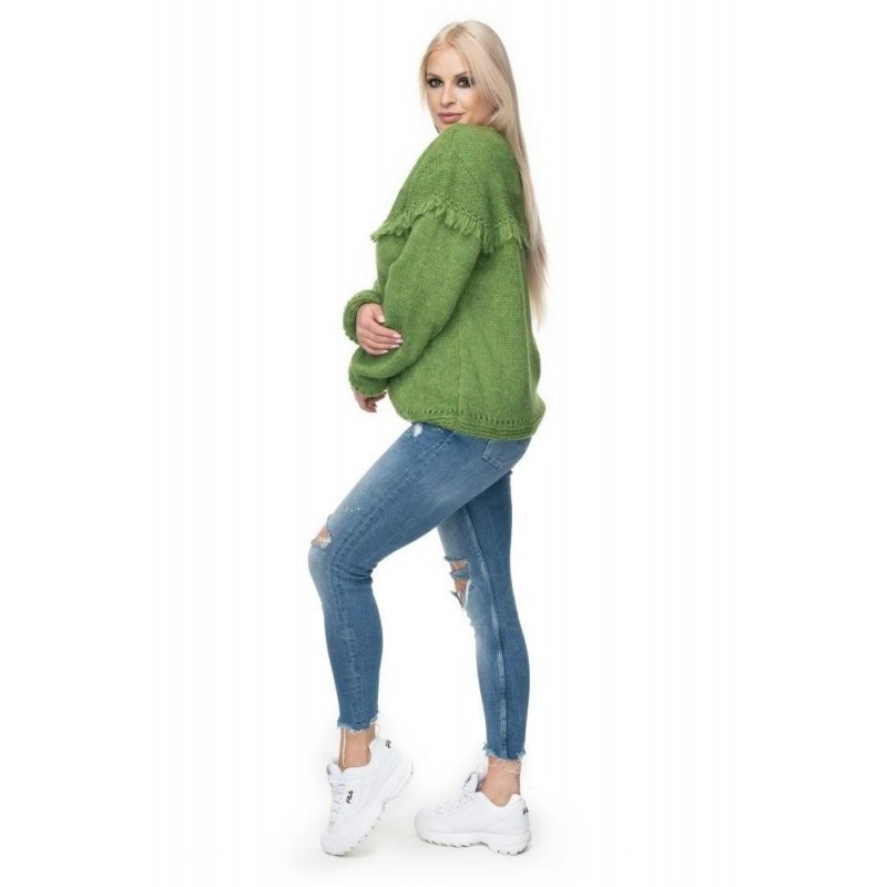 Dámsky mäkký sveter 30062 - zelený