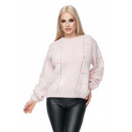 Dámsky mäkký sveter 30059 - púdrový