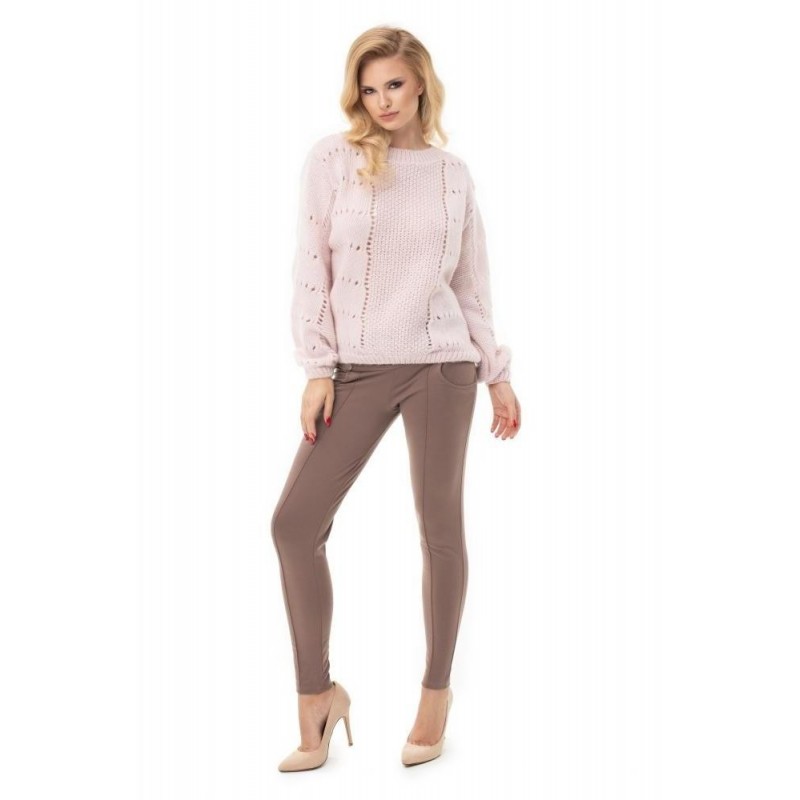 Dámsky mäkký sveter 30059 - púdrový