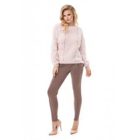 Dámsky mäkký sveter 30059 - púdrový