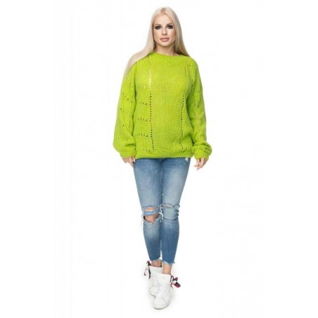 Dámsky mäkký sveter 30059 - limetkový