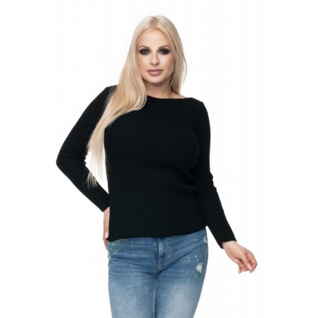Dámsky klasický sveter 70021 - čierny