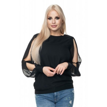 Šifónová dámska blúzka 0121 - čierna